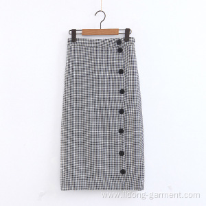 Plaid Decorative Medium-Length Skirt